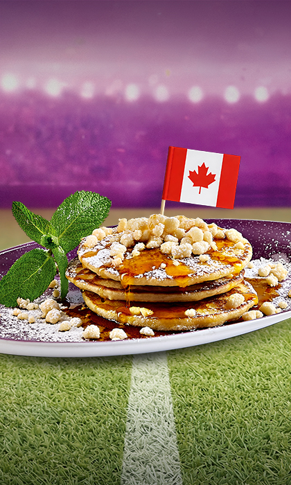 Sweet Maple Pancakes with vanilla ice cream